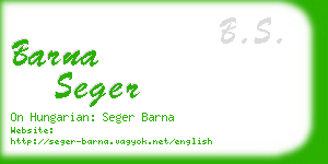 barna seger business card